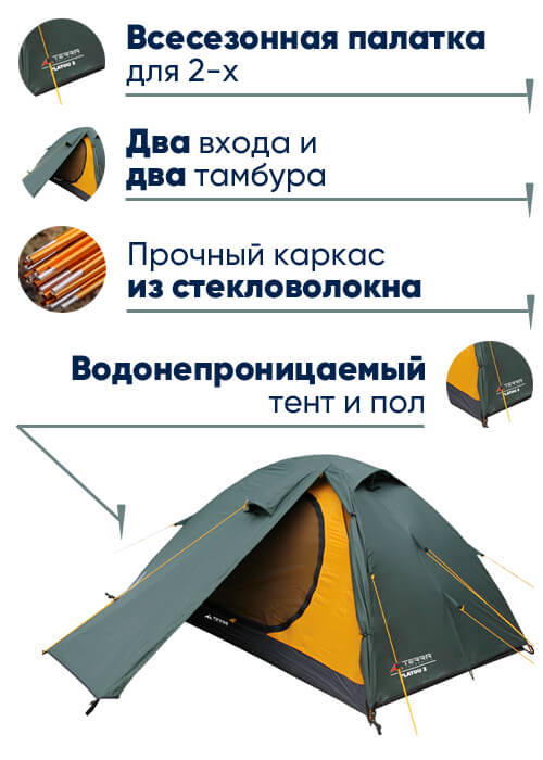 Палатка Terra Incognita Platou 2 в lodka5.com.ua