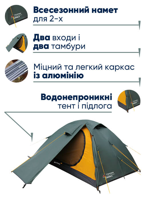 Намет Terra Incognita Platou 2 Alu в lodka5.com.ua
