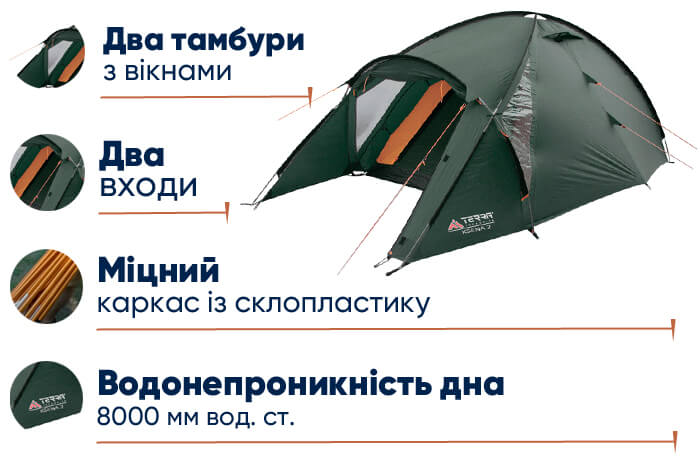 Намет Terra Incognita Ksena 2 в lodka5.com.ua