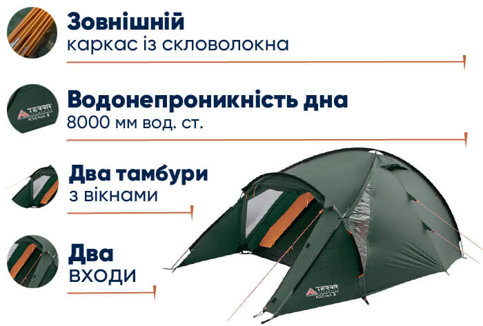 Намет Terra Incognita Ksena 3 в lodka5.com.ua