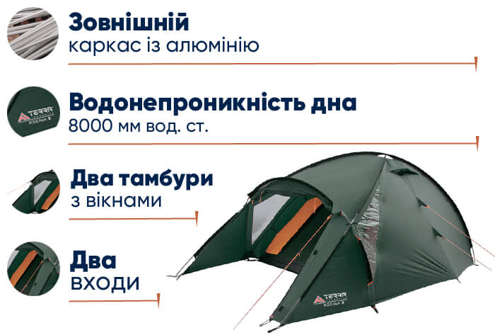Намет Terra Incognita Ksena 3 Alu в lodka5.com.ua