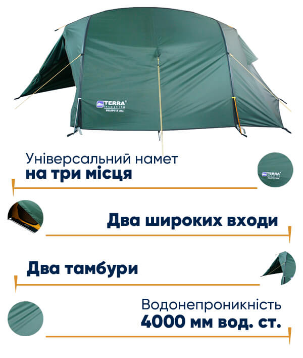 Намет Terra Incognita Bravo 3 в lodka5.com.ua