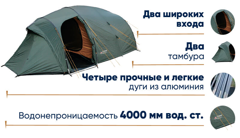 Палатка Terra Incognita Bravo 4 Alu в lodka5.com.ua