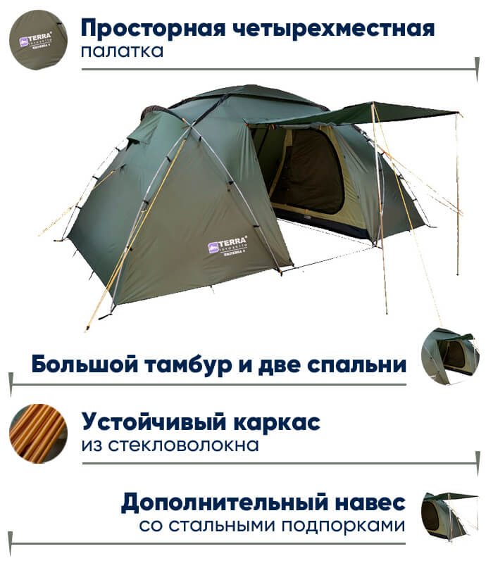 Палатка Terra Incognita Empresa 4 в lodka5.com.ua