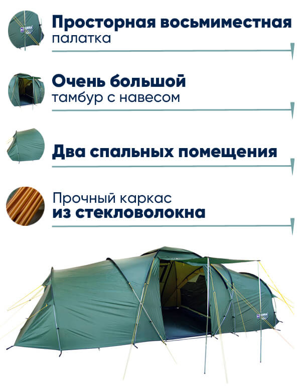 Палатка Terra Incognita Grand 8 в lodka5.com.ua