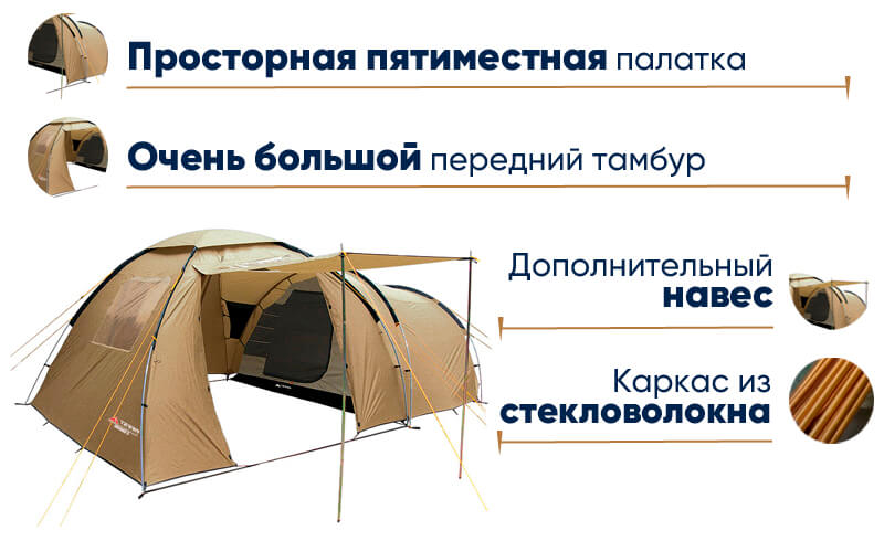 Палатка Terra Incognita Grand 5 в lodka5.com.ua