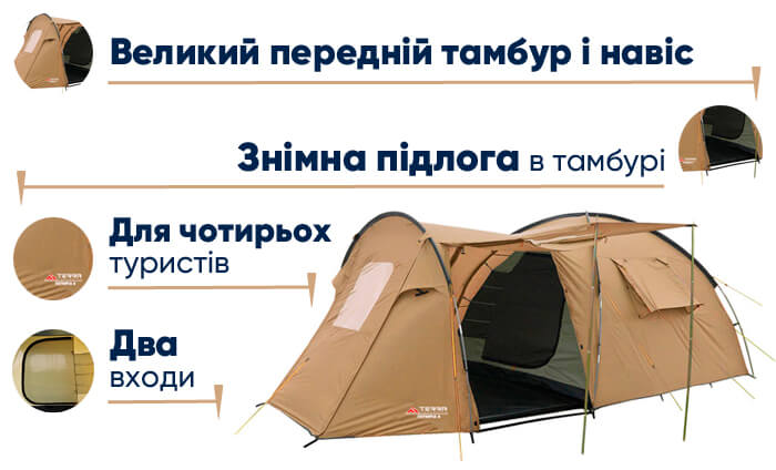 Намет Terra Incognita Olympia 4 в lodka5.com.ua