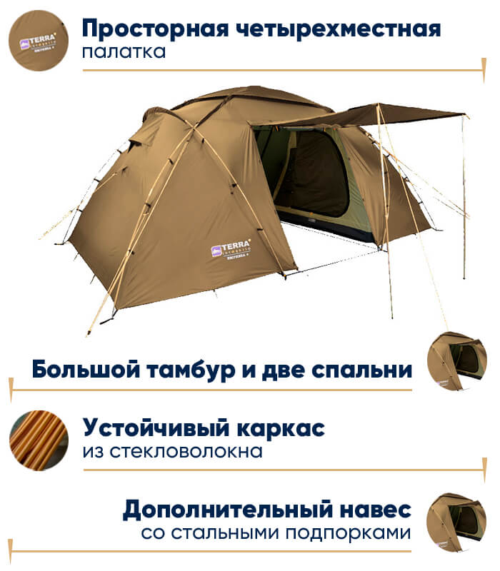 Палатка Terra Incognita Empresa 4 в lodka5.com.ua