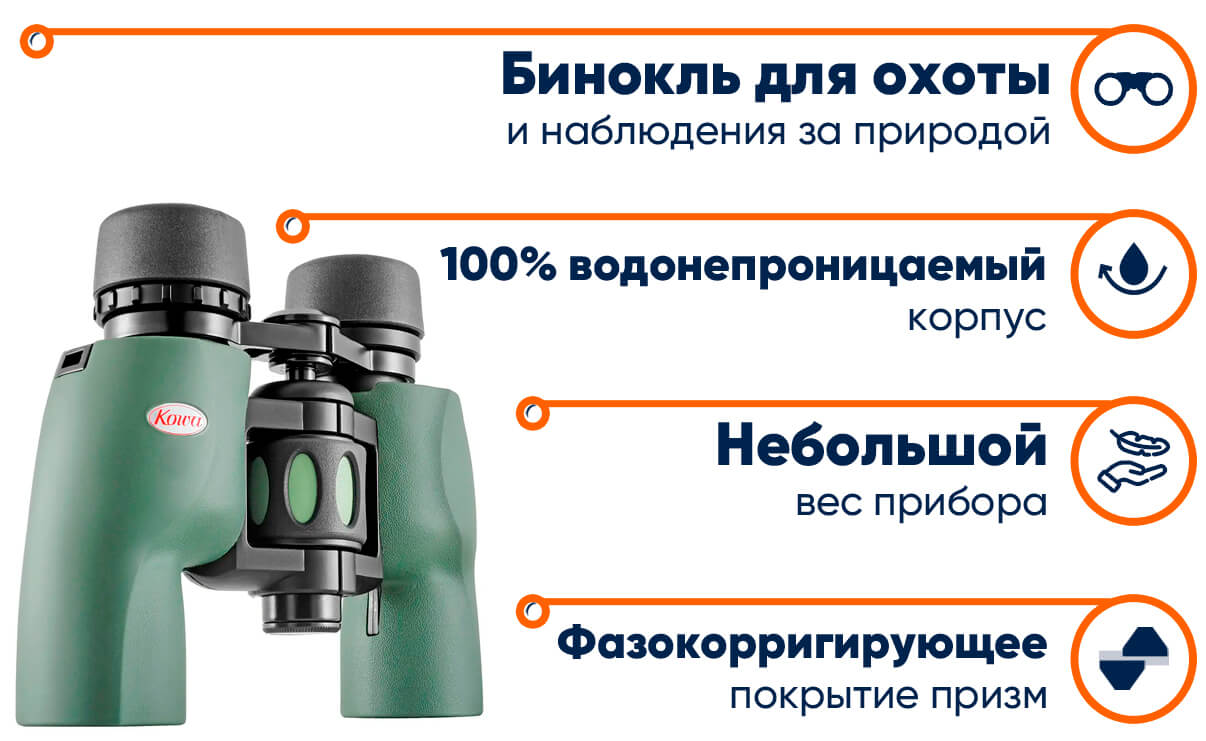 Бинокль Kowa YF II 8x30 WP Green в lodka5.com.ua