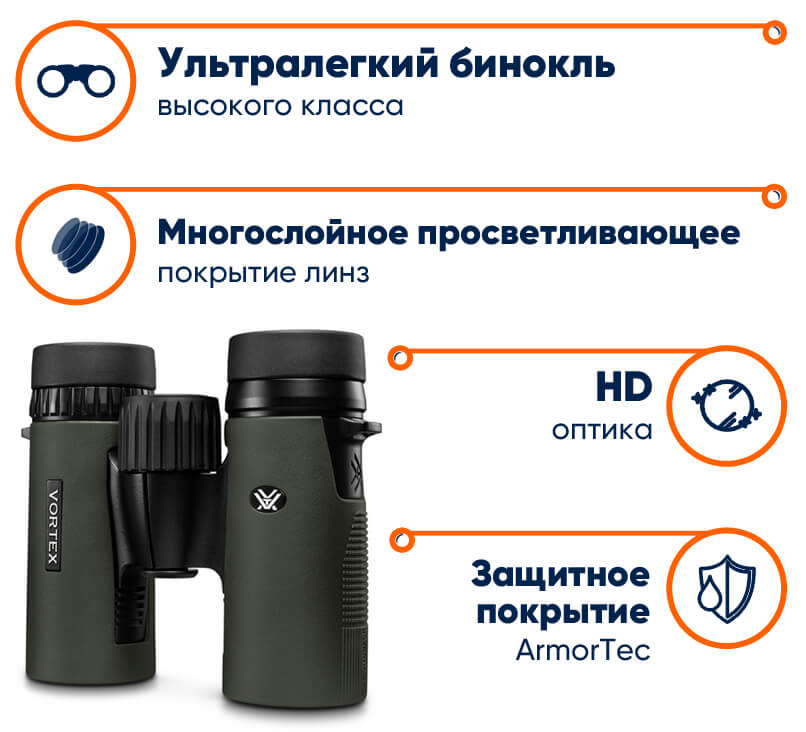Бинокль Vortex Diamondback HD 10x32 WP в lodka5.com.ua