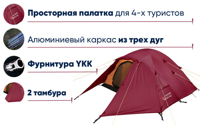 Палатка Terra Incognita Baltora 4 Alu в lodka5.com.ua