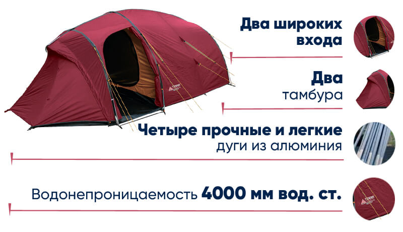 Палатка Terra Incognita Bravo 4 Alu в lodka5.com.ua