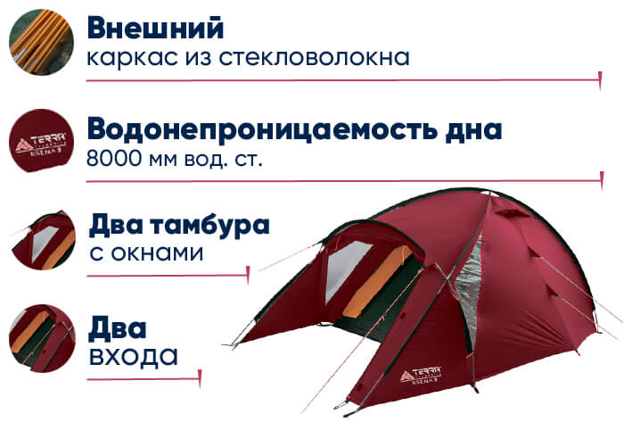 Палатка Terra Incognita Ksena 3 в lodka5.com.ua