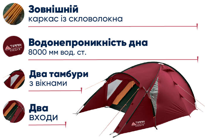 Намет Terra Incognita Ksena 3 в lodka5.com.ua