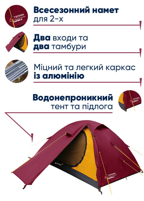 Намет Terra Incognita Platou 2 Alu в lodka5.com.ua