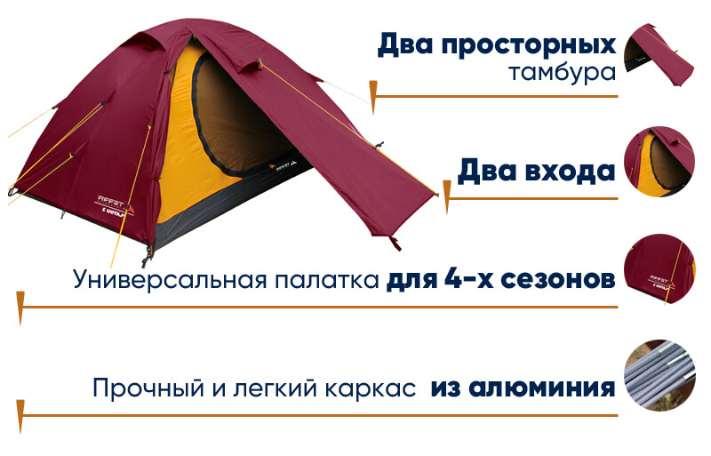 Палатка Terra Incognita Platou 3 Alu в lodka5.com.ua