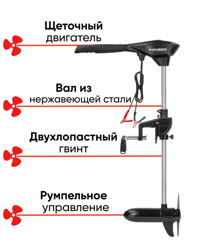 Haibo Batman B35 щеточный электромотор для лодки, фото Lodka5