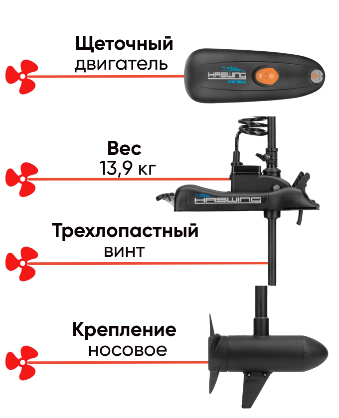 Haswing Cayman B 55 GPS щеточный электромотор, фото Lodka5 