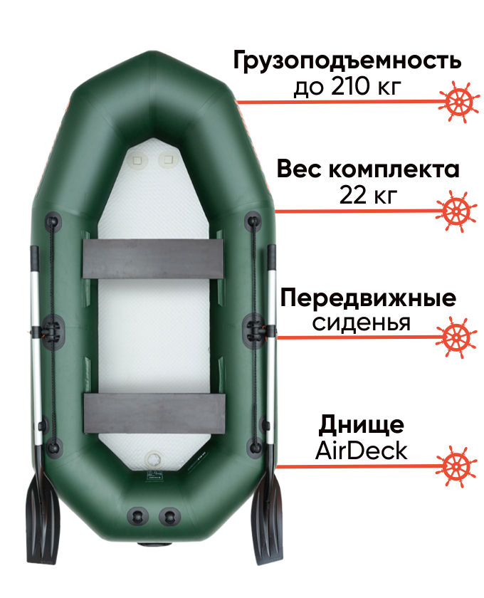 Kolibri K-250T компактная лодка для рыбалки, фото Lodka5