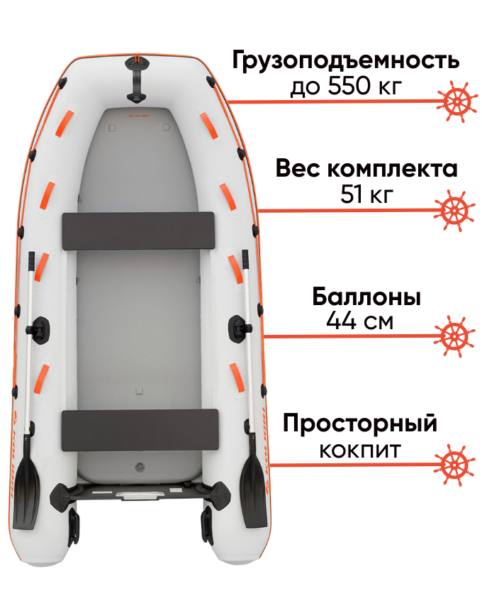 Kolibri KM-330XL надувная моторная лодка для рыбалки, фото Lodka5