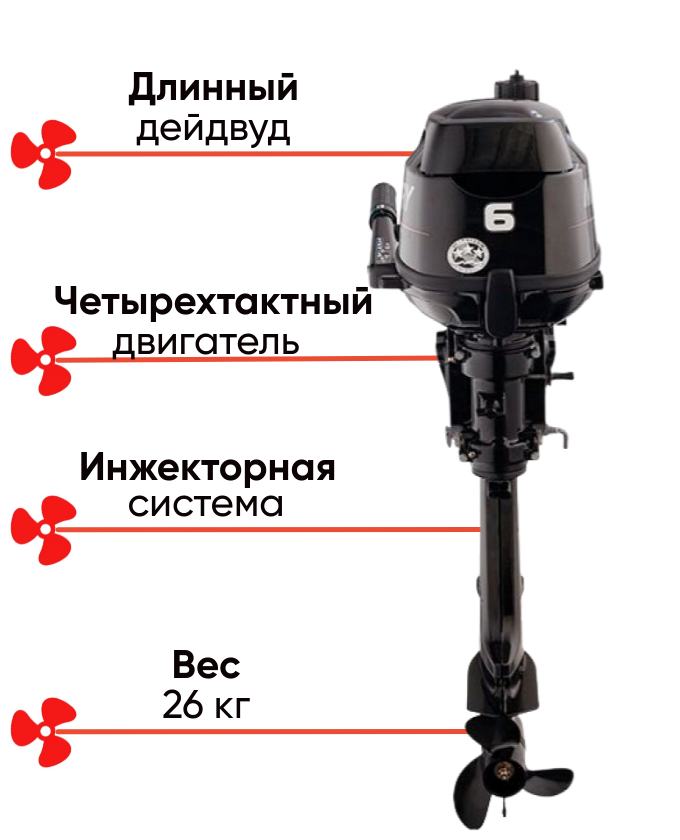 Mercury F 6 MLH EFI четырехтактный лодочный мотор 